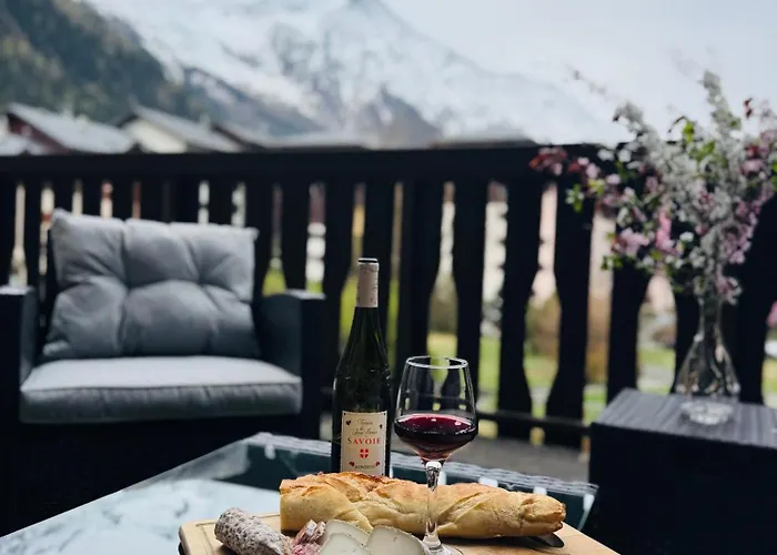 Vu Mont Blanc Parking Terrasse شقة *